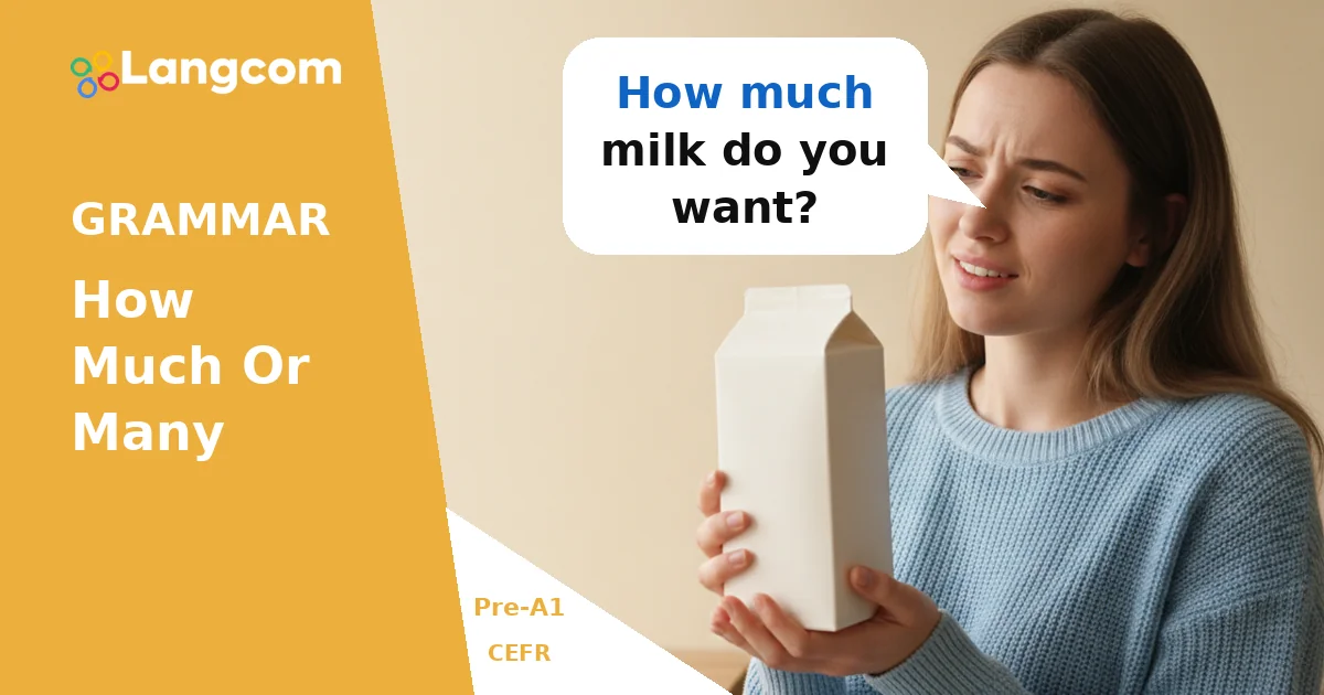 How Much or How Many? English Questions for Pre-A1 Learners How Much or How Many? English Questions for Pre-A1 Learners — Pre-A1 English grammar lesson by Langcom