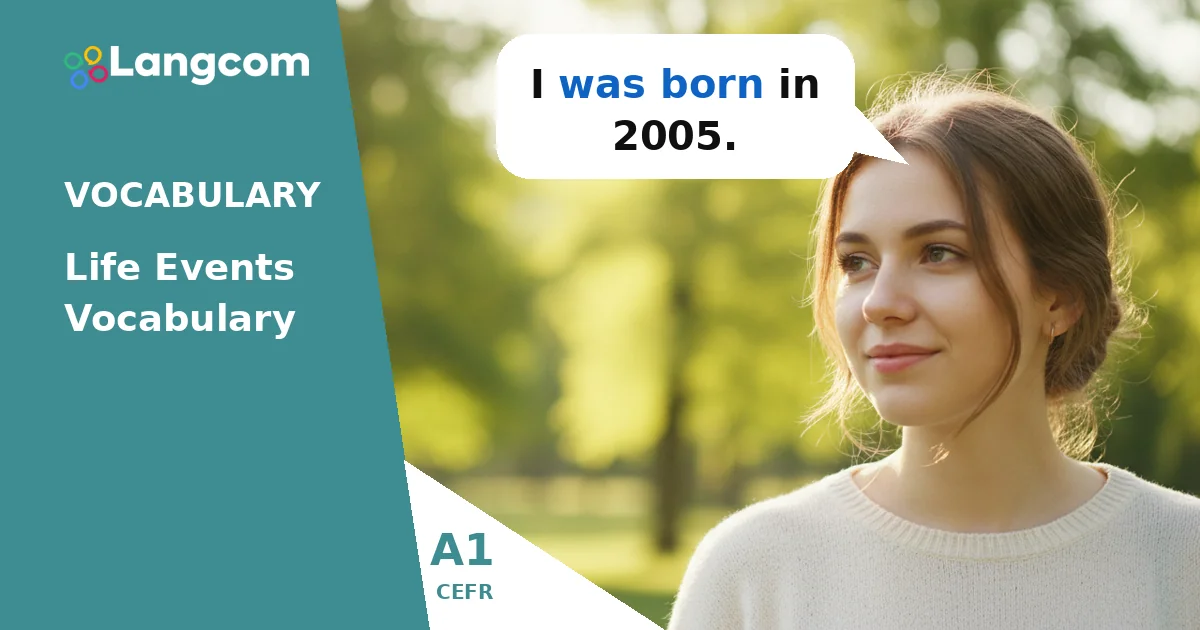 English A1 Vocabulary: Talking About Life Events — A1 English vocabulary lesson by Langcom