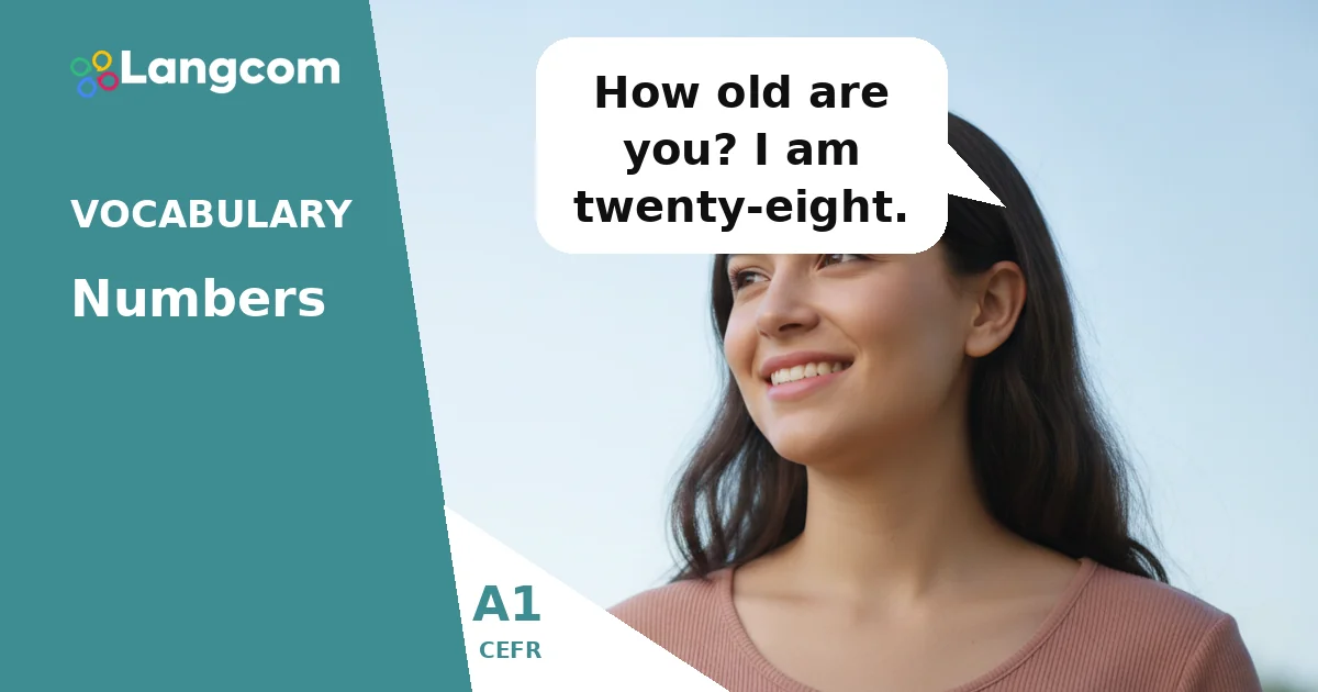 英语A1：如何询问和表达年龄（数字与'to be'动词）——由Langcom主讲的A1英语词汇课
